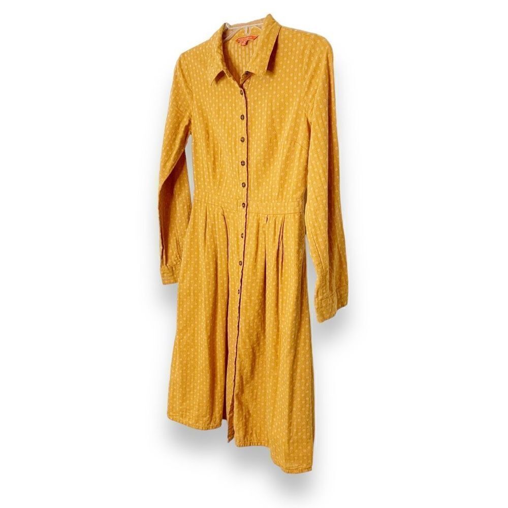 ❌SOLD❌ Modcloth Broadcast Coordinator Shirt Dress Mustard Yellow Fall Style - Picture 4 of 13